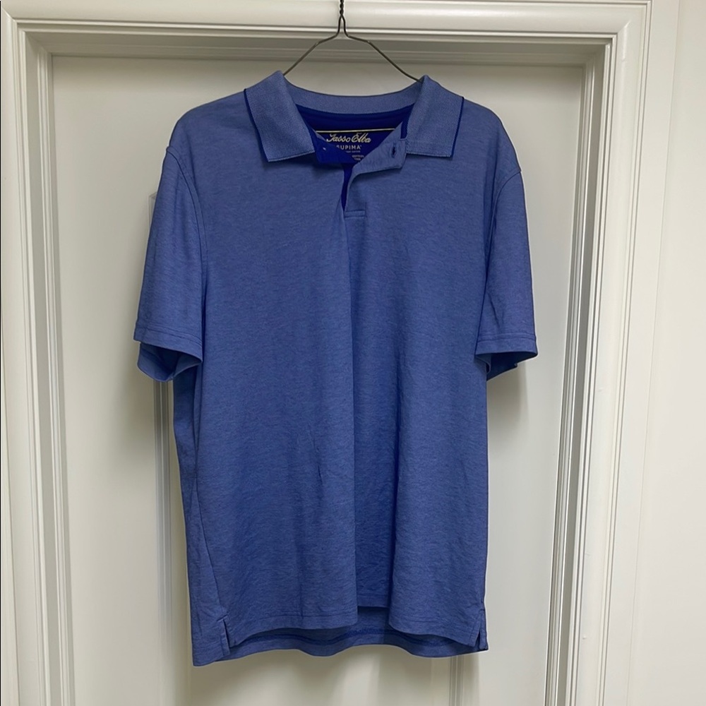 Tasso Elba Suprima Blue Polo Golf Shirt